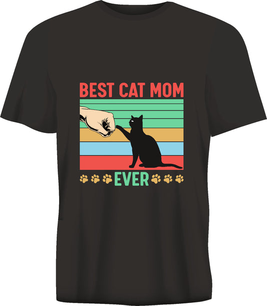 Short sleeve t-shirt BEST CAT MOM EVER black TS188