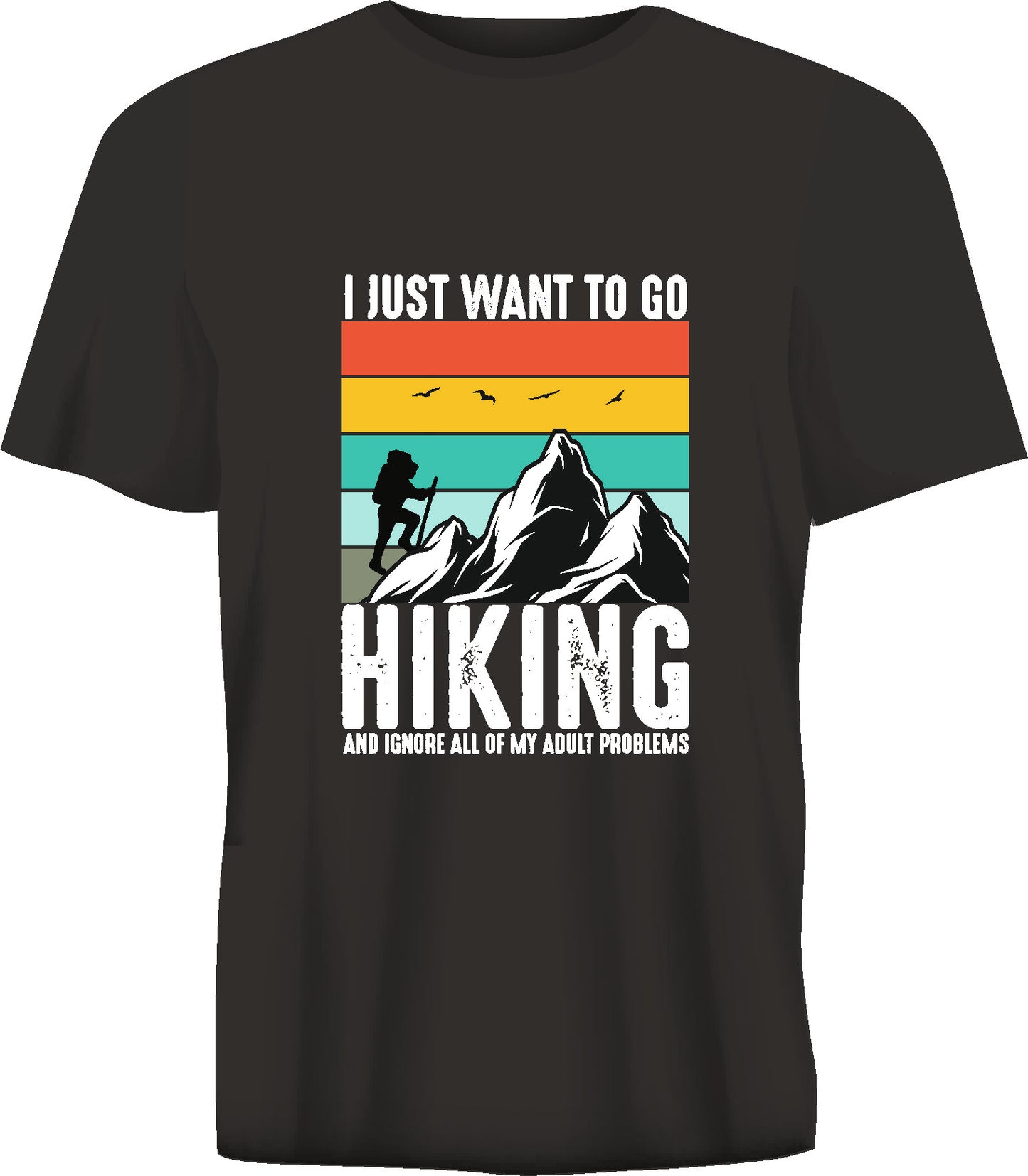 Short sleeve t-shirt I JUST WANT TO GO HIKING black TS189