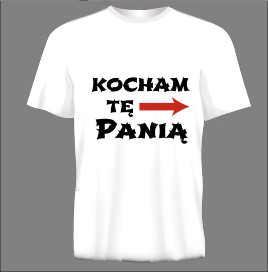 Short sleeve t-shirt KOCHAM TĘ PANIĄ white TS19