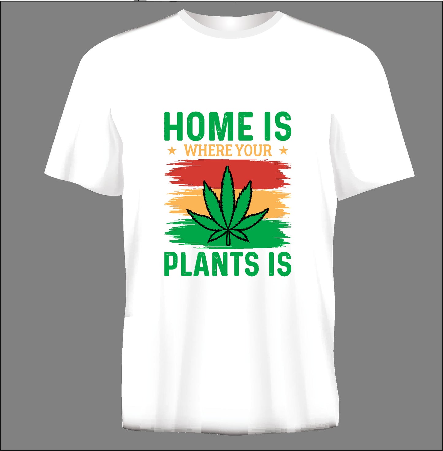 Short sleeve t-shirt  HOME IS WHERE YOUR PLANT IS  white TS201