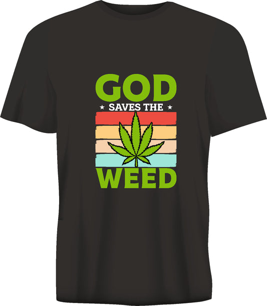 Short sleeve t-shirt GOD SAVE THE WEED black TS202