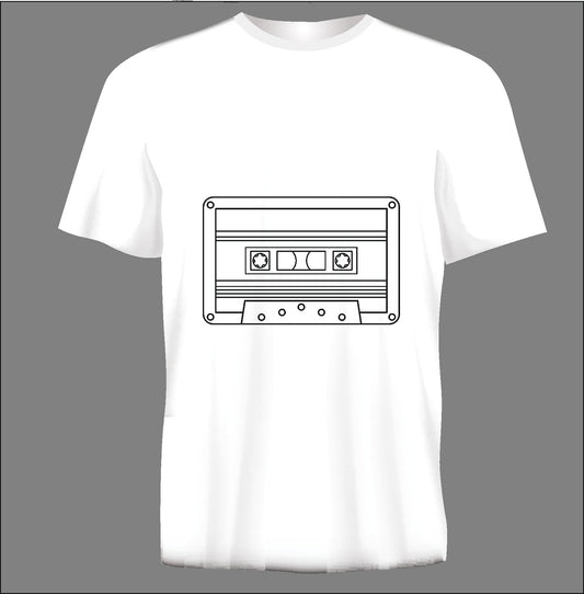 Short sleeve t-shirt  CASSETE TAPE white TS209