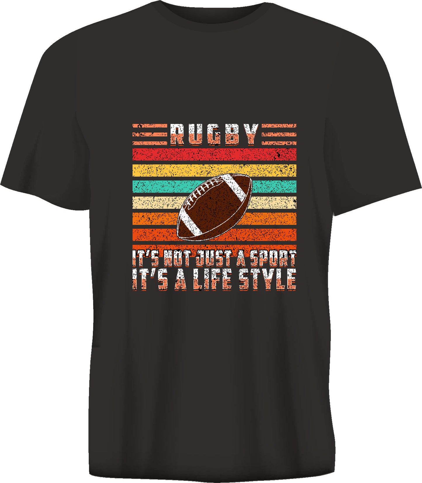 Short sleeve t-shirt RUGBY IT'S NOT JUST A SPORT...  black TS226