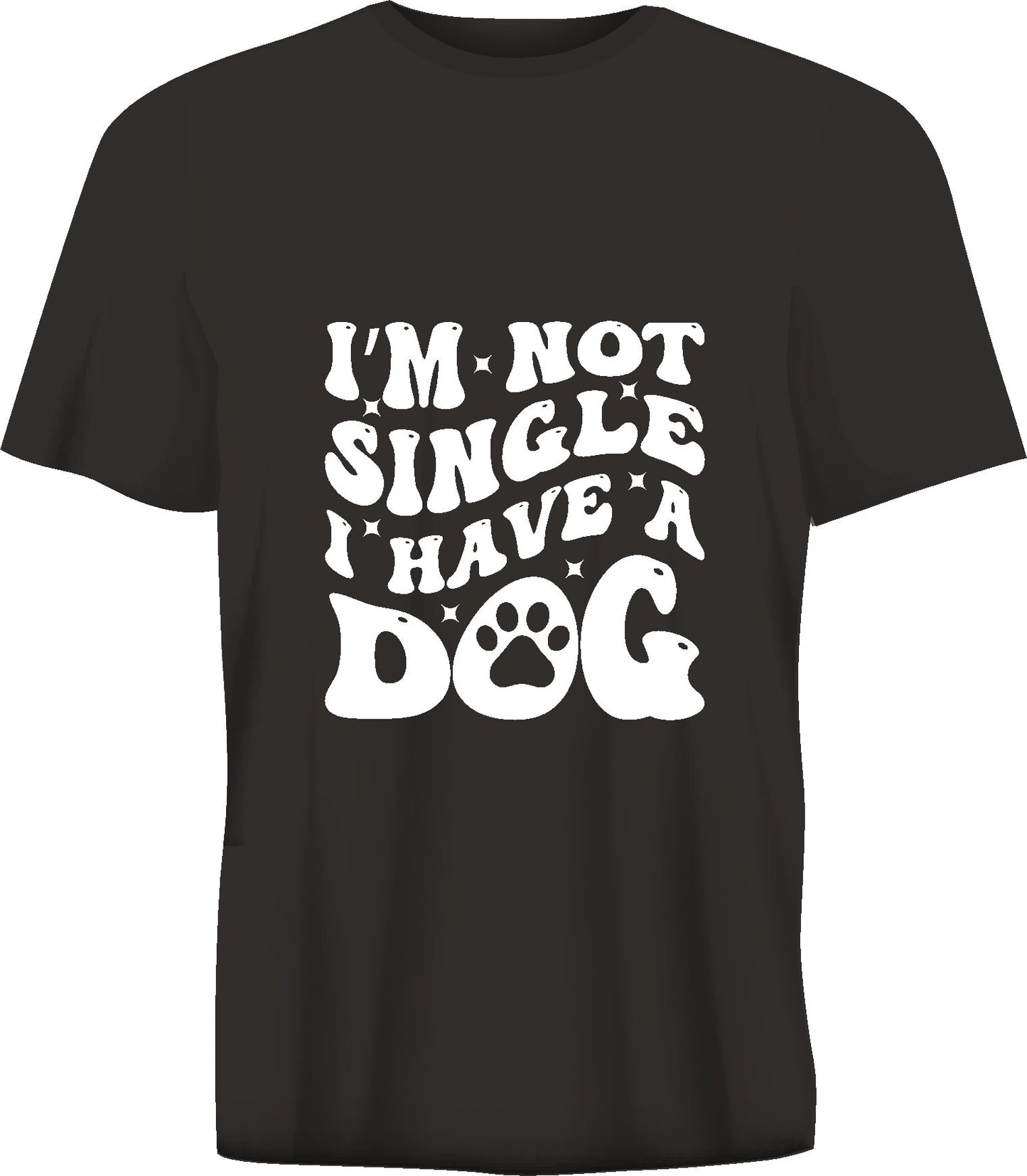 Short sleeve t-shirt I'M NOT SINGLE IHAVE A DOG  black TS233