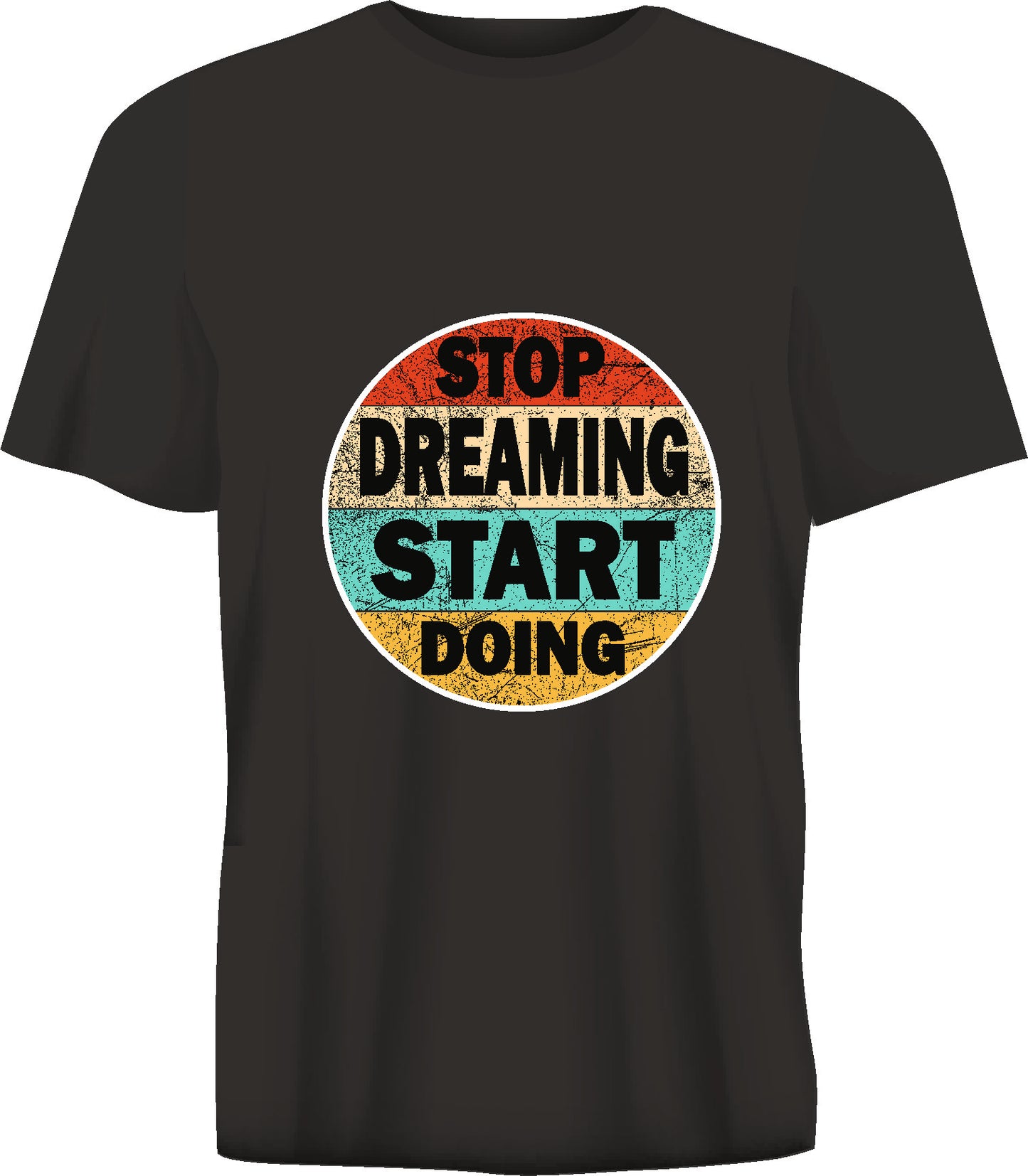 Short sleeve t-shirt STOP DREAMING START DOING black TS261