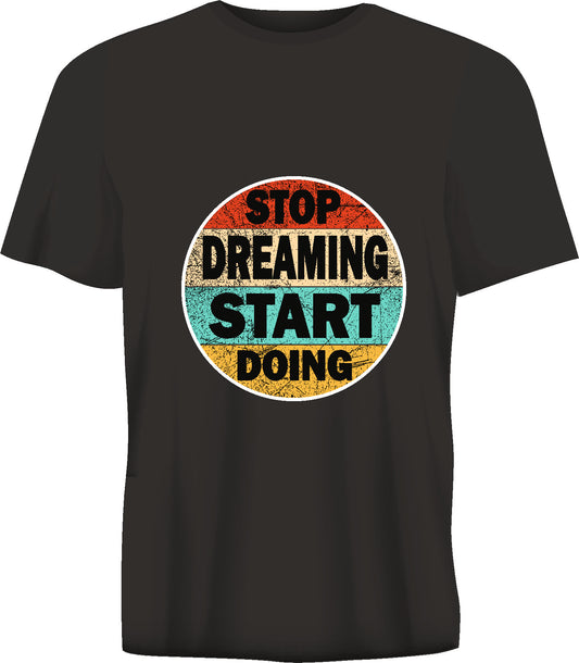 Short sleeve t-shirt STOP DREAMING START DOING black TS261