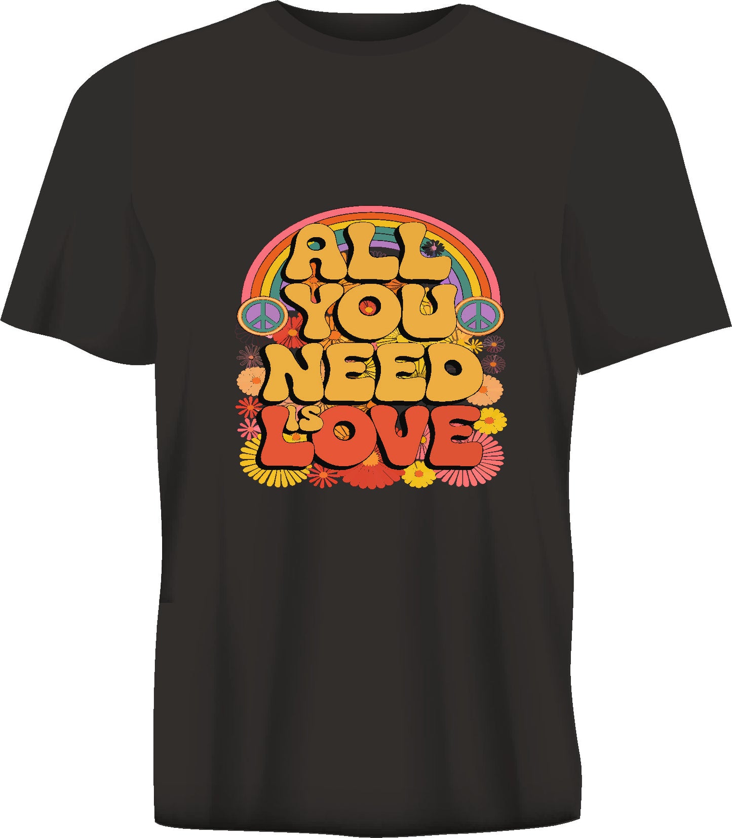 Short sleeve t-shirt ALL YOU NEED IS LOVE black TS264