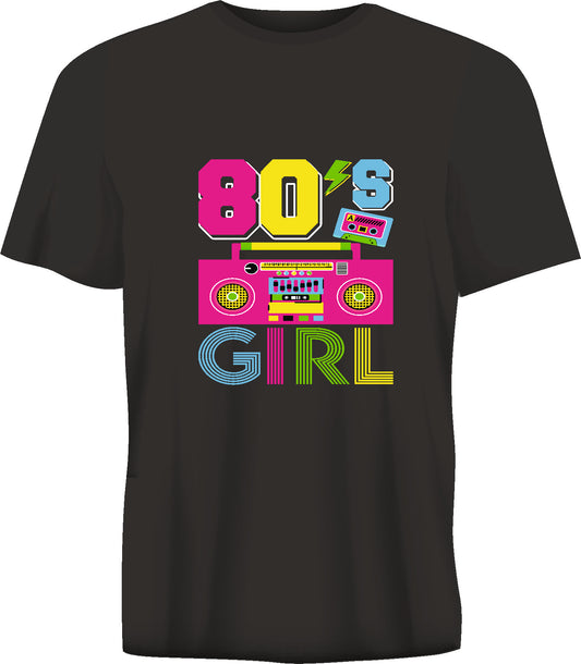Short sleeve t-shirt 80'S GIRL black TS272