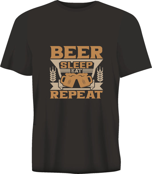Short sleeve t-shirt BEER SLEEP EAT REPEAT black TS276