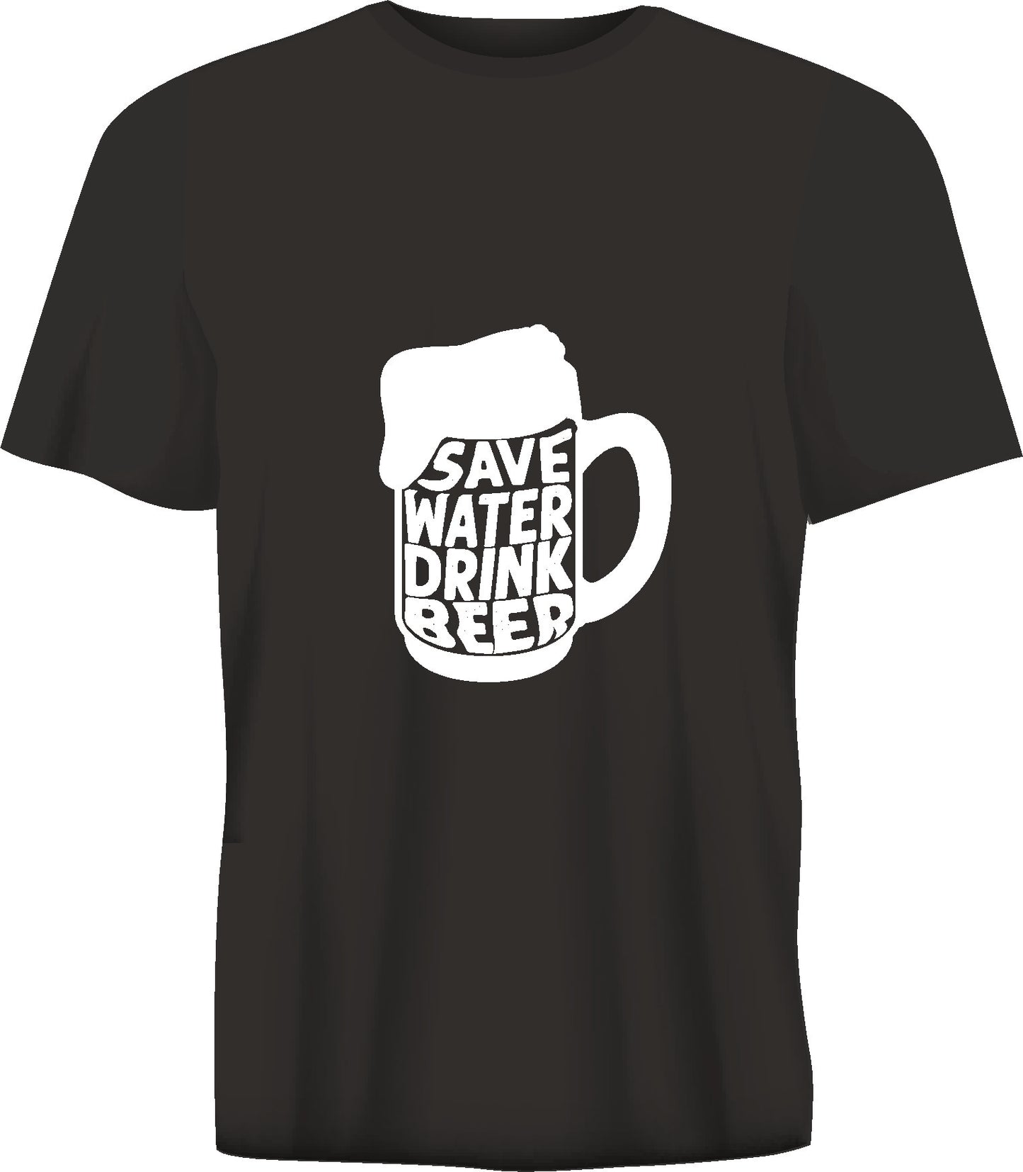 Short sleeve t-shirt TS278 SAVE WATER DRINK BEER black