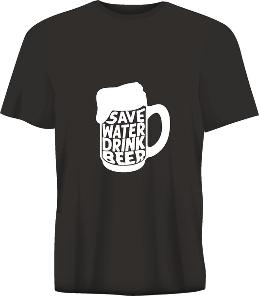 Short sleeve t-shirt TS278 SAVE WATER DRINK BEER black