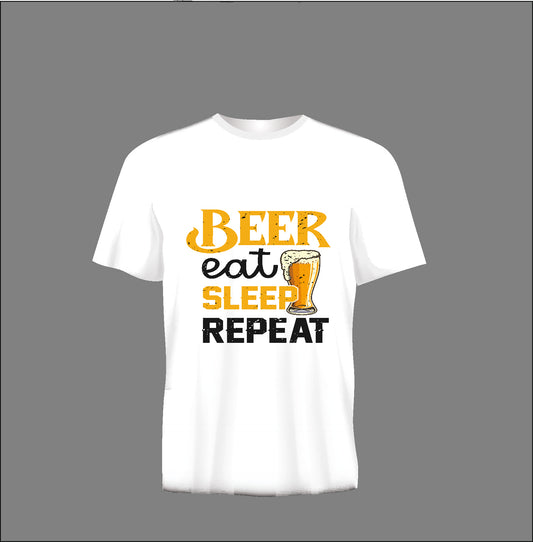 Short sleeve t-shirt  TS279 BEER SLEEP EAT REPEAT white