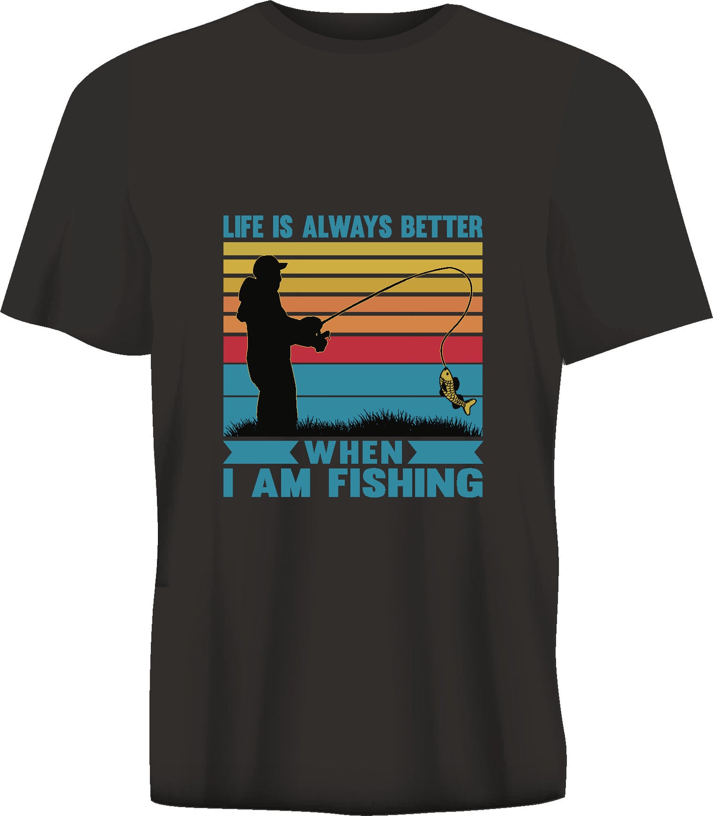 Short sleeve t-shirt LIFE IS ALWAYS BETTER  black TS28