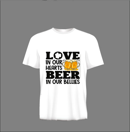 Short sleeve t-shirt  TS282 LOVE IN OUR HEARTS .. white