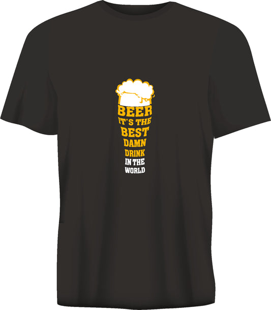 Short sleeve t-shirt TS287 BEER IT'S  THE BEST DAMN DRINK...black
