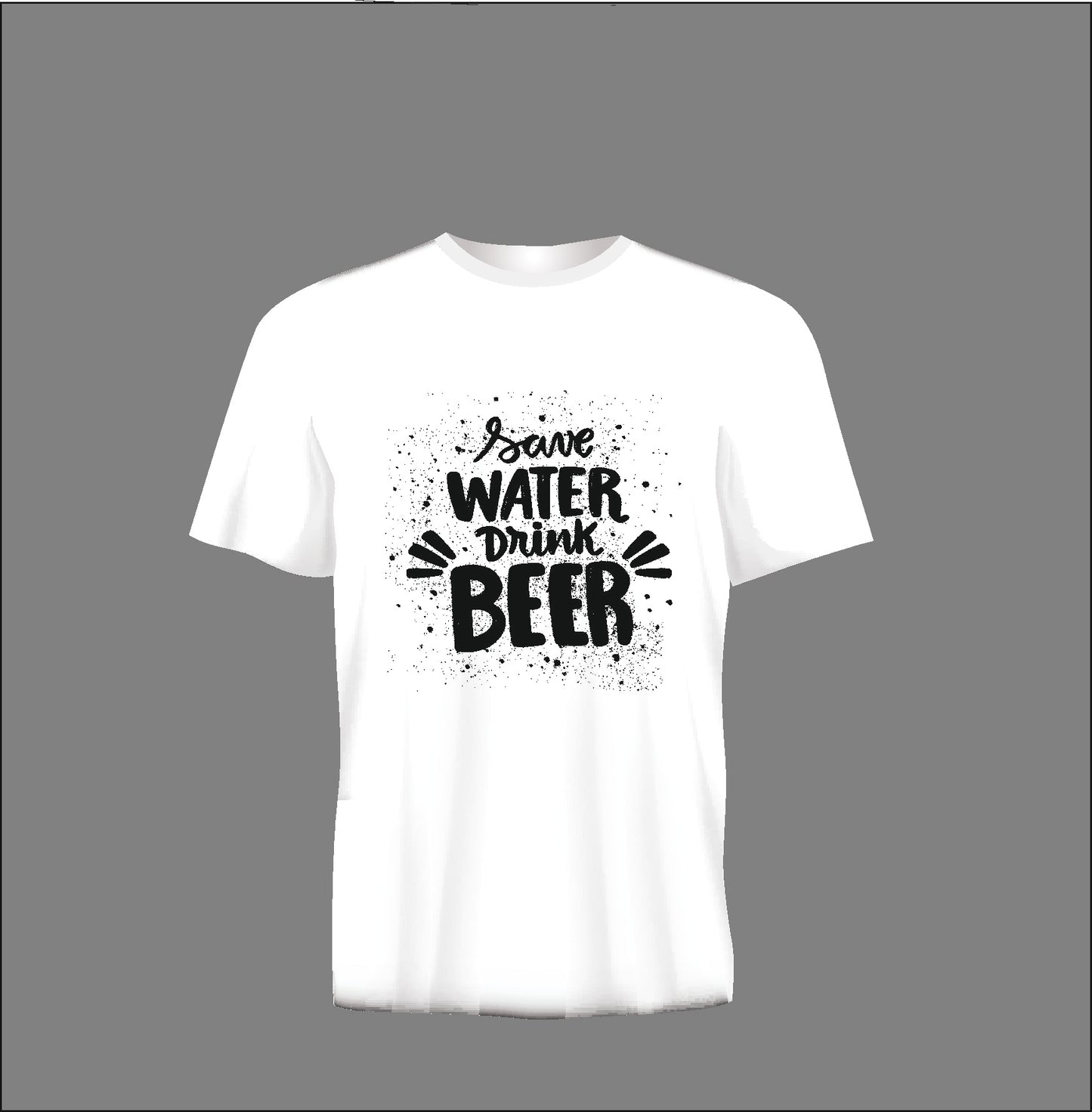 Short sleeve t-shirt TS288 SAVE WATER DRINK BEER white