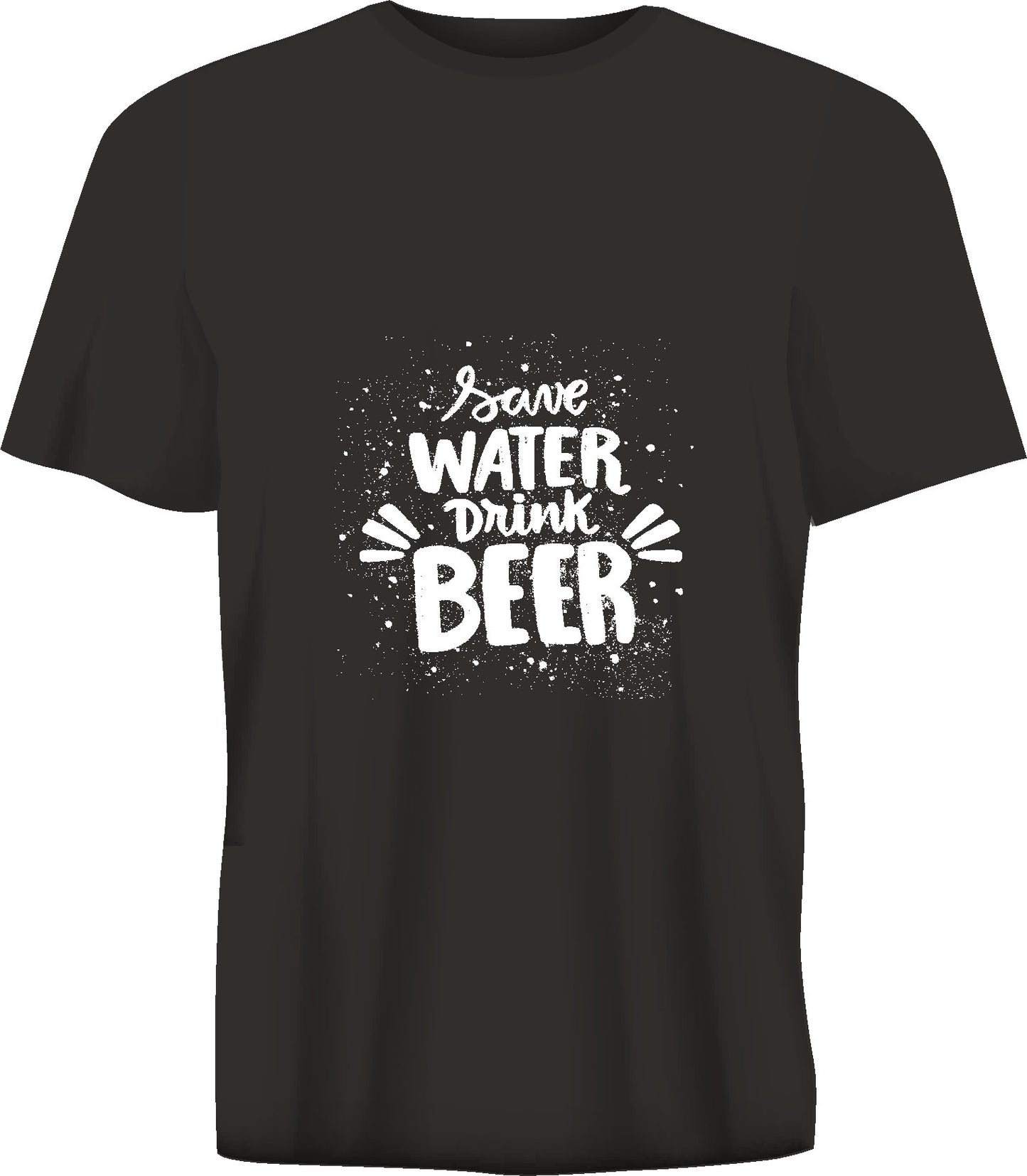 Short sleeve t-shirt TS289 SAVE WATER DRINK BEER black
