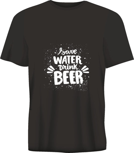 Short sleeve t-shirt TS289 SAVE WATER DRINK BEER black