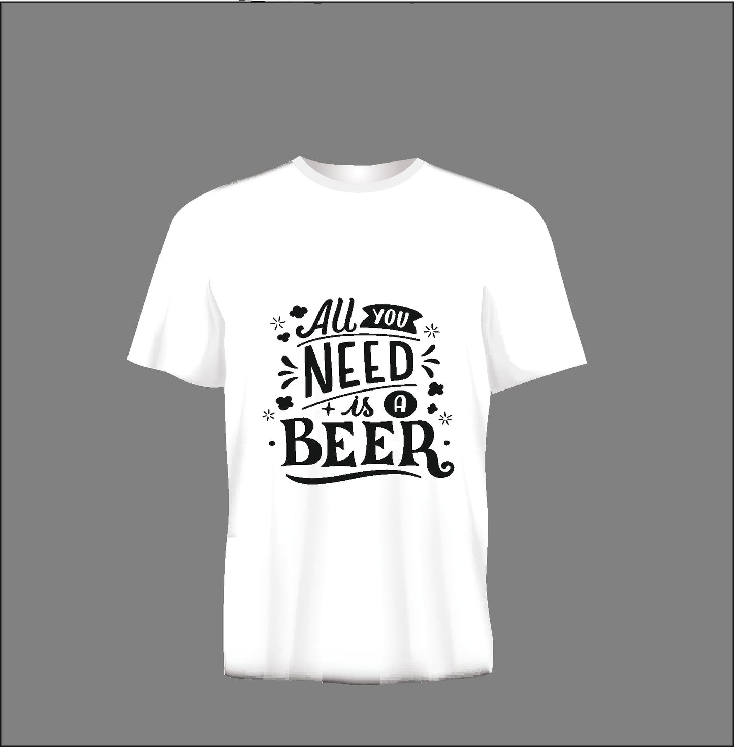 Short sleeve t-shirt TS290 ALL YOU NEED IS A BEER white