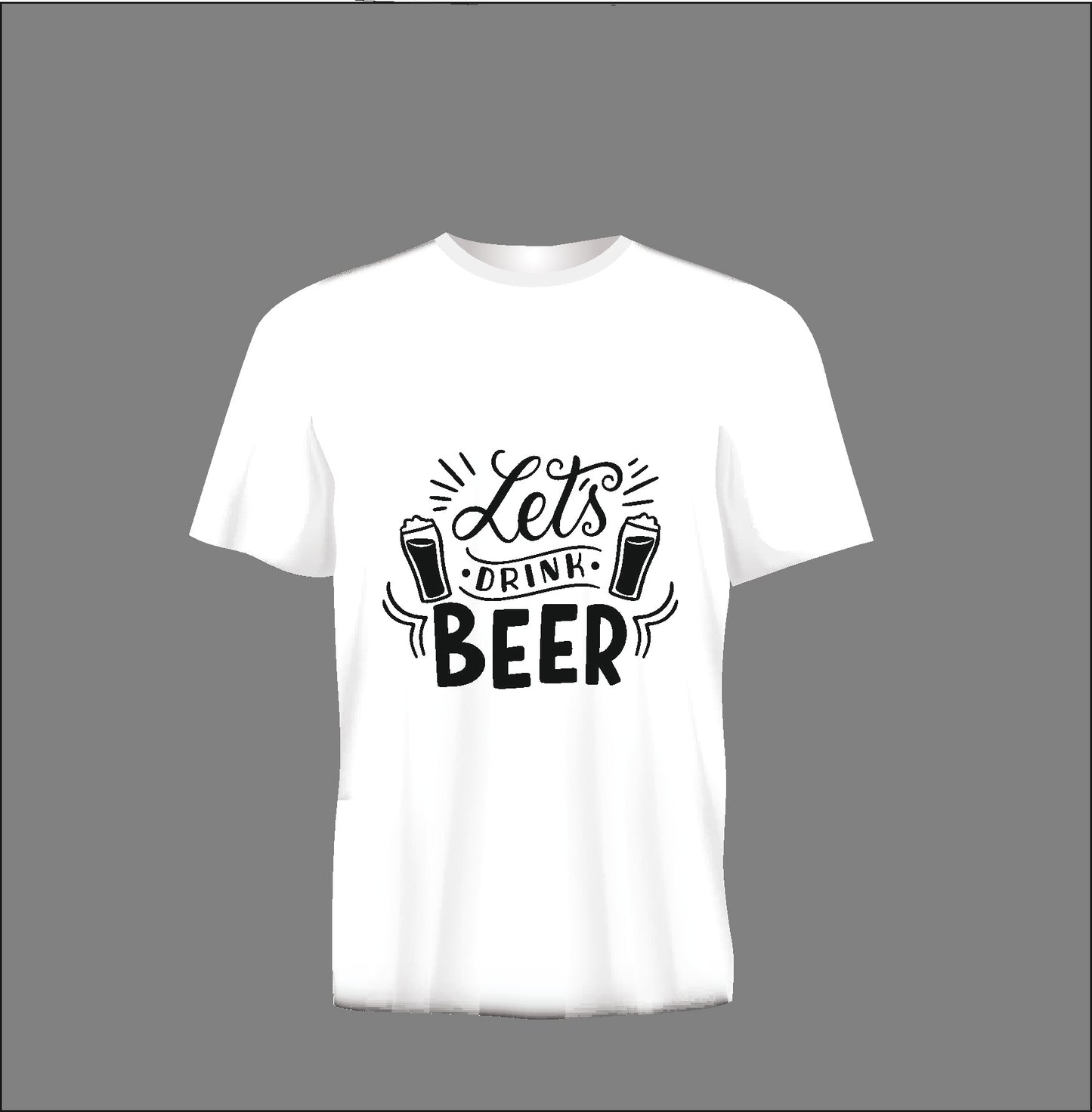 Short sleeve t-shirt TS291 LETS DRINK BEER white