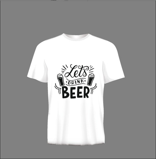 Short sleeve t-shirt TS291 LETS DRINK BEER white