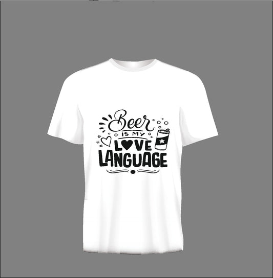 Short sleeve t-shirt TS292 BEER IS MY LOVE LANGUAGE white