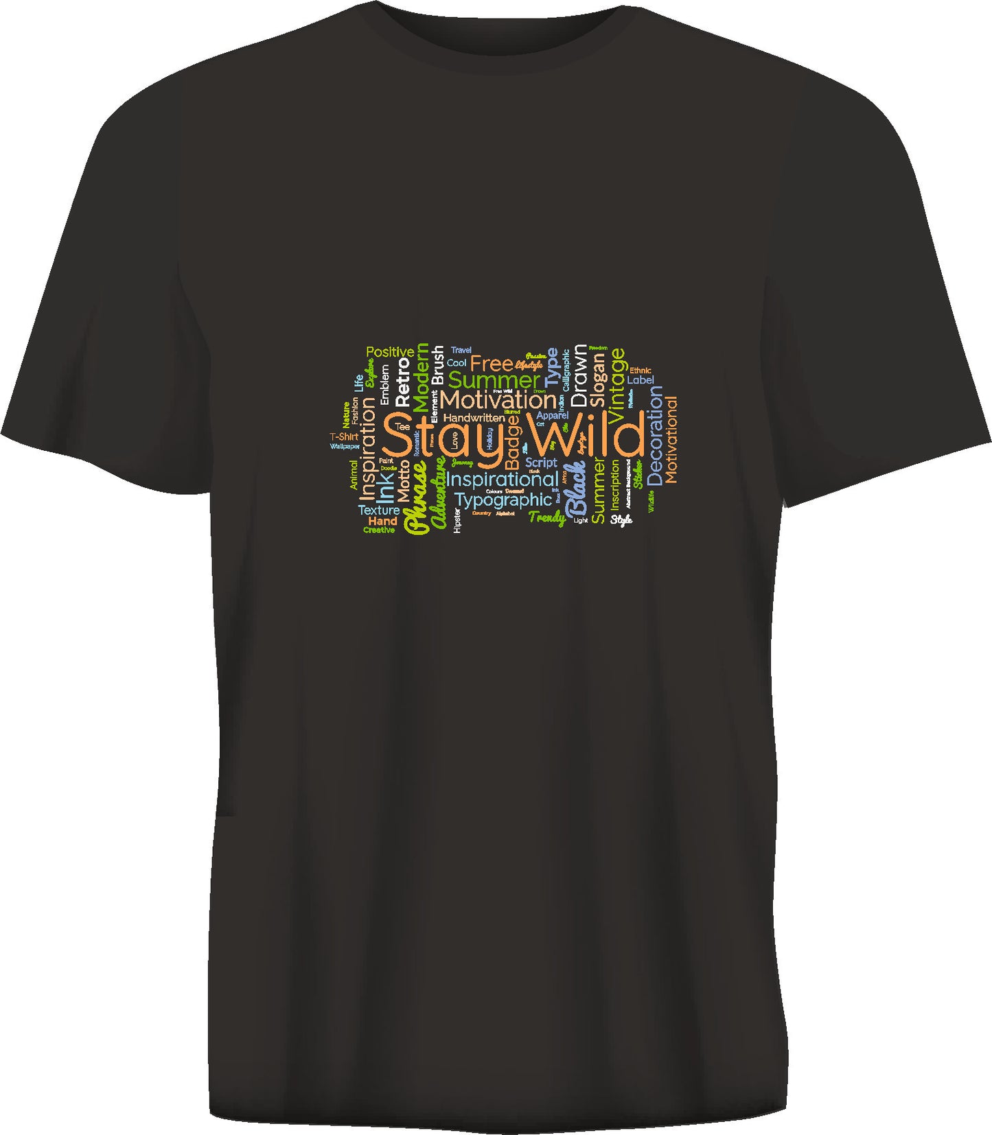 Short sleeve t-shirt TS296 STAY WILD black