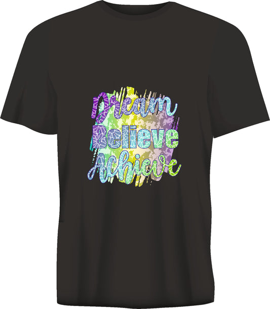 Short sleeve t-shirt TS298 DREAM BELIVE ACHIEVE black