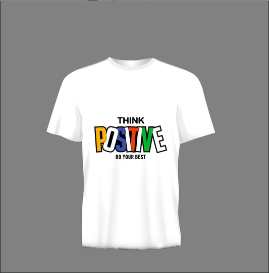 Short sleeve t-shirtTS300 THINK POSITIVE DO YOUR BEST white