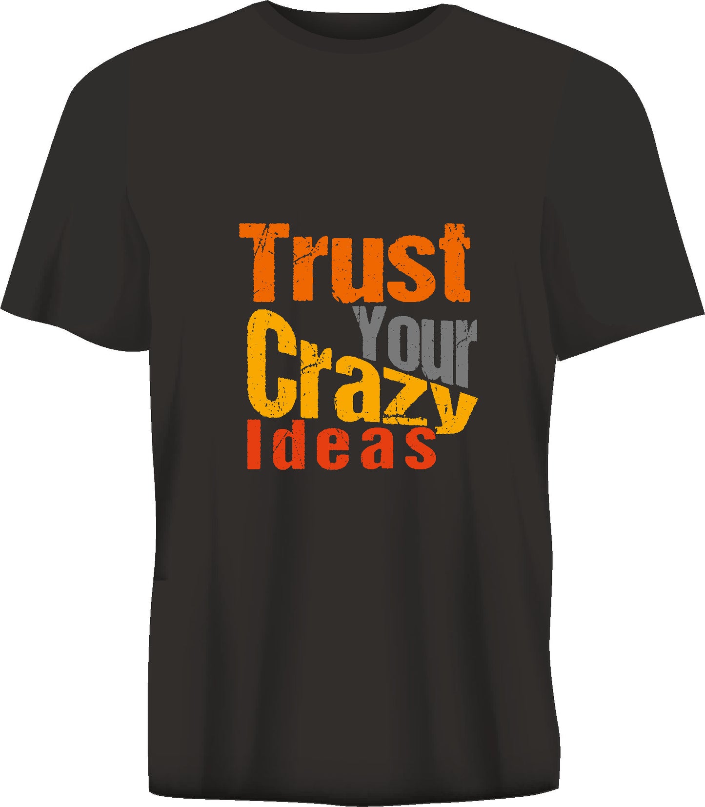 Short sleeve t-shirt TS301 TRUST YOUR CRAZY IDEAS black