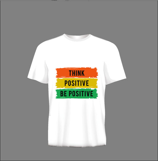 Short sleeve t-shirt TS310 THINK POSITIVE BE POSITIVE white