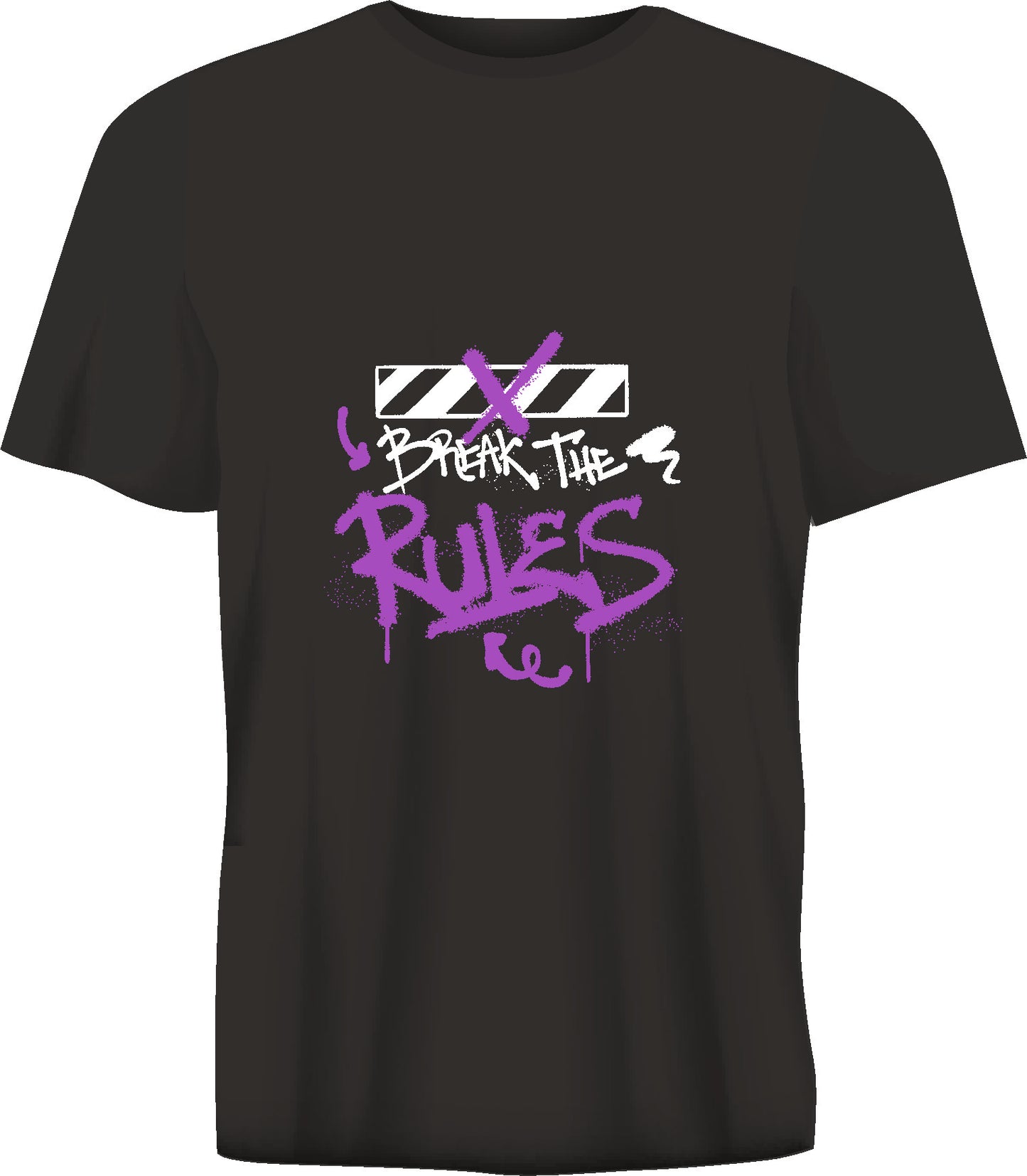 Short sleeve t-shirt TS317 BREAK THE RULES black