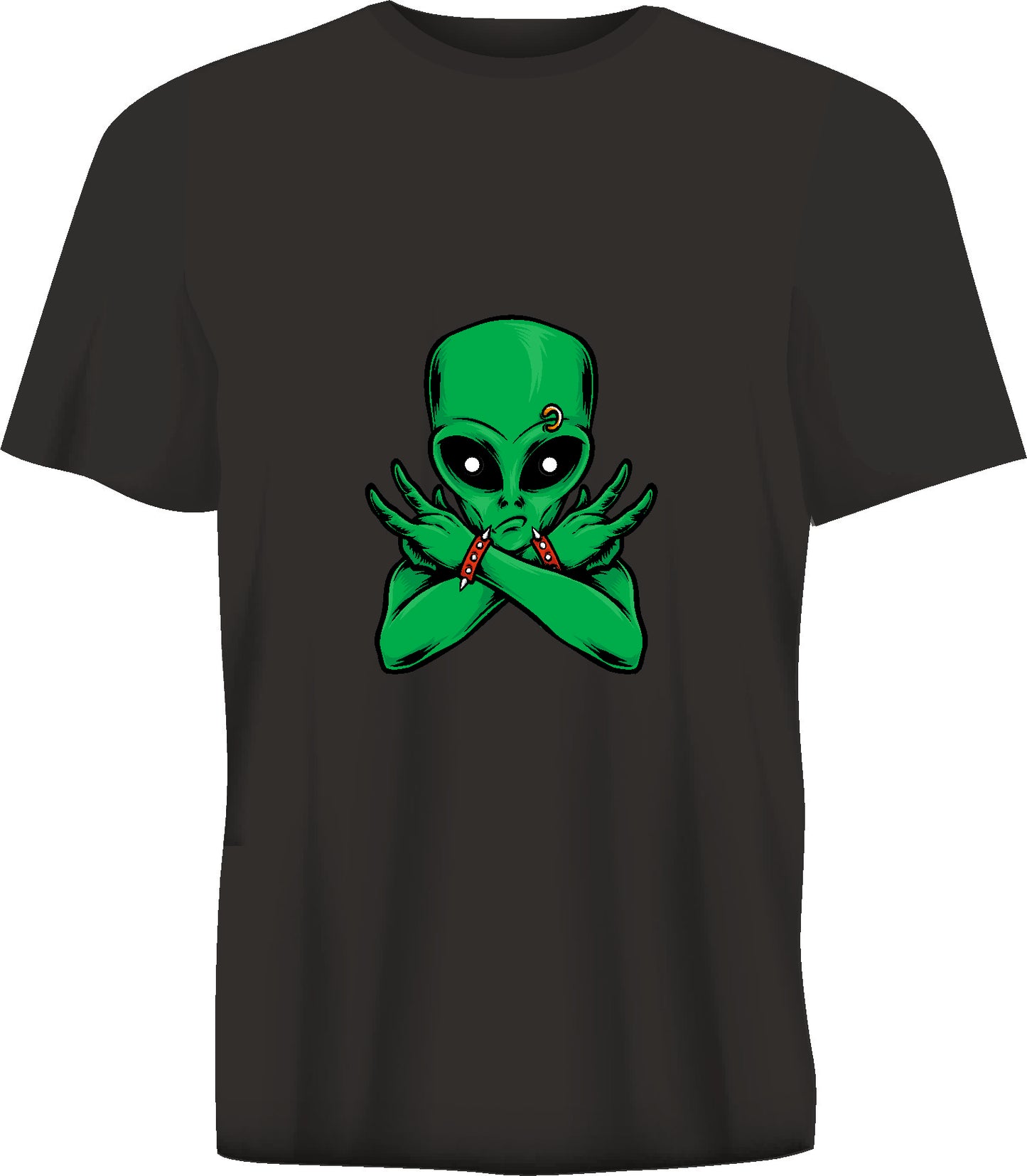 Short sleeve t-shirt TS323 Rock and roll alien black
