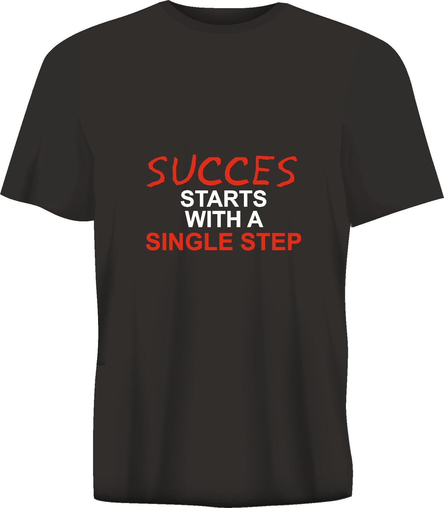 Short sleeve t-shirt TS348 SUCCES STARTS WITH A SINGLE STEP  black