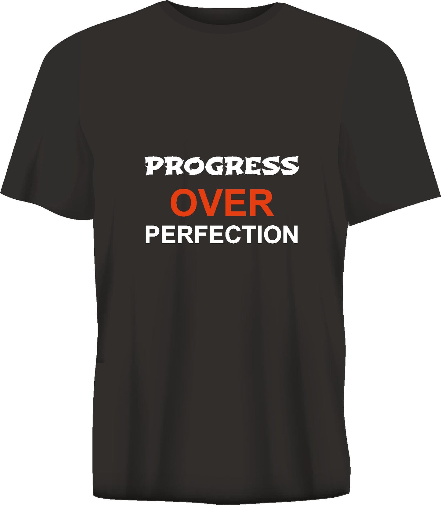Short sleeve t-shirt TS357  PROGRESS OVER PERFECTION  black
