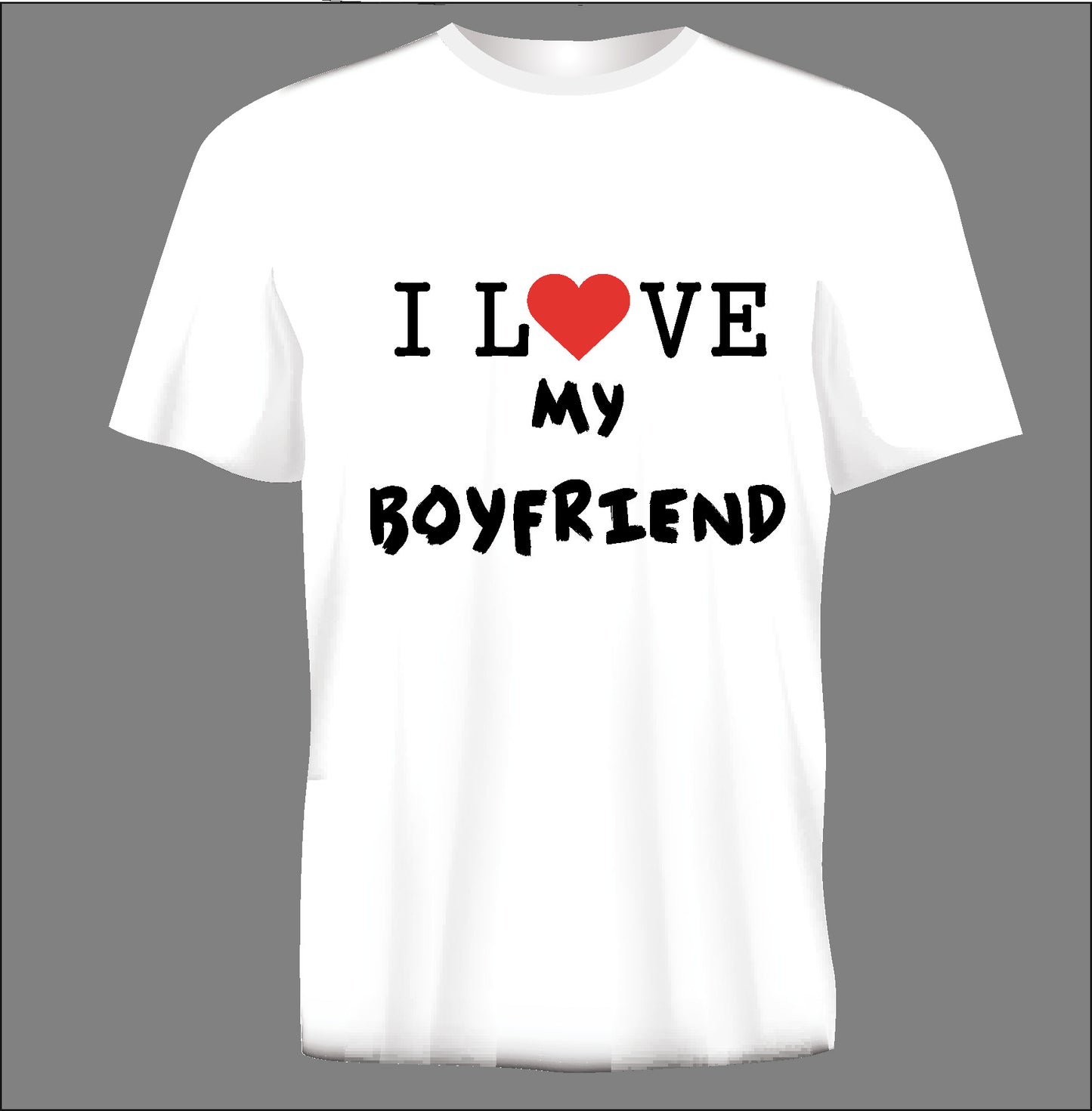 Short sleeve t-shirt  I LOVE MY BOYFRIEND white TS7