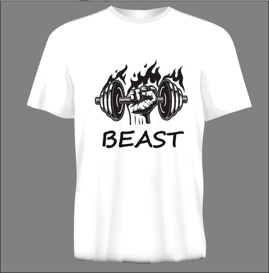 Short sleeve t-shirt  BEAST white TS74