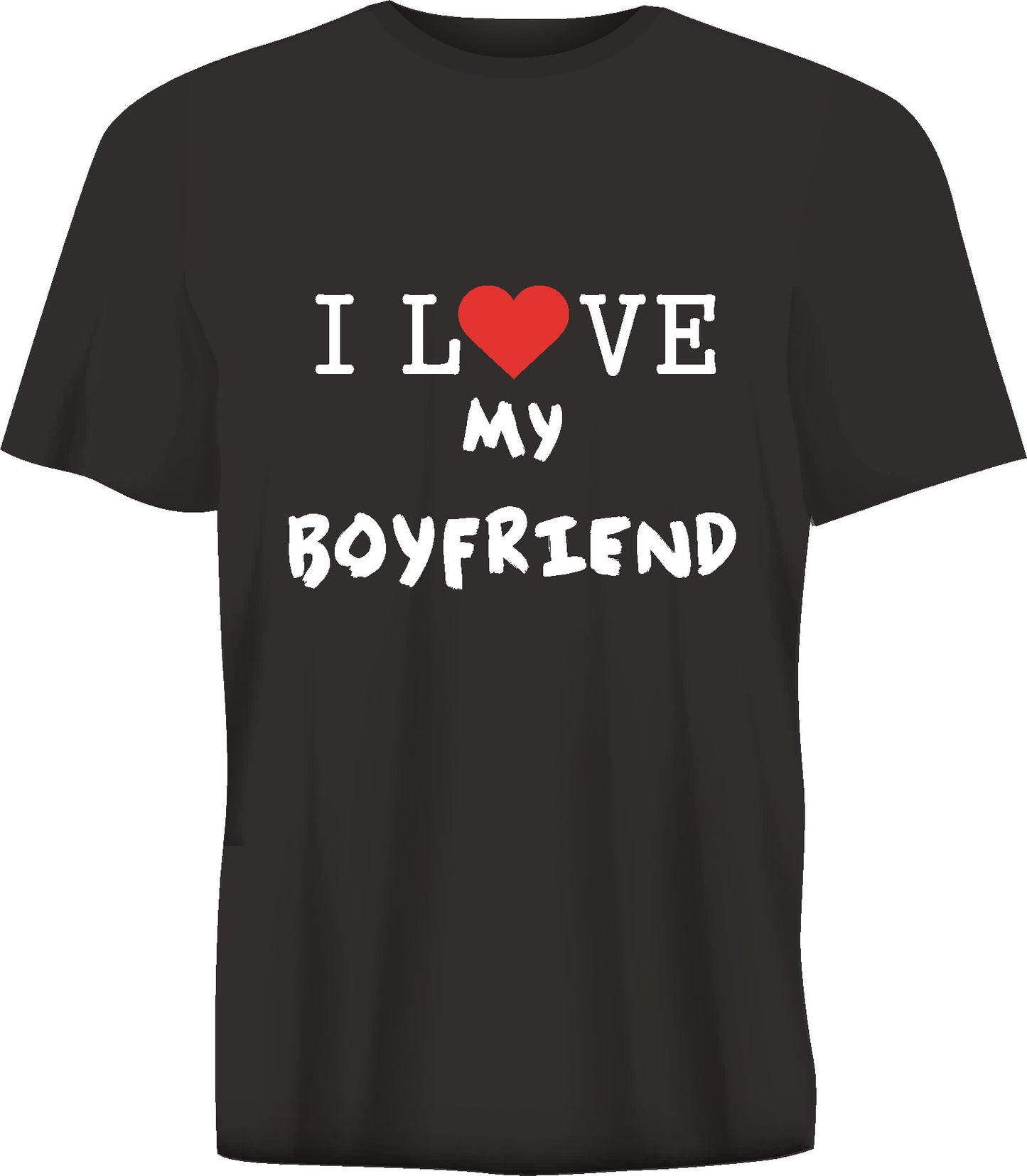 Short sleeve t-shirt I LOVE MY BOYFRIEND black TS8