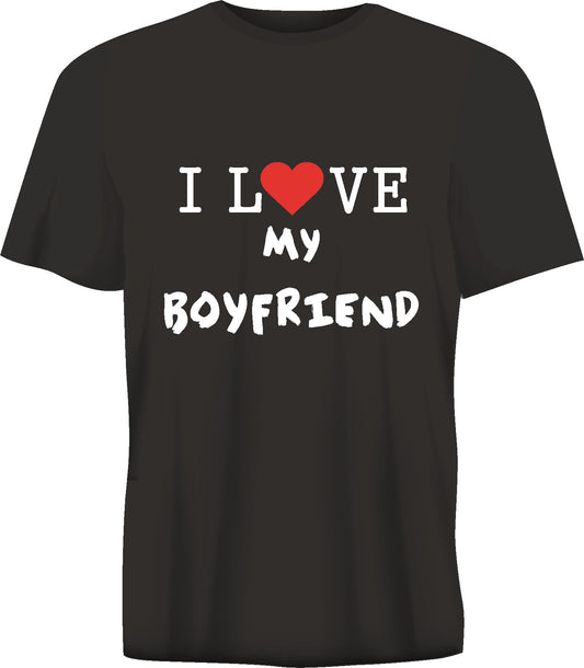 Short sleeve t-shirt I LOVE MY BOYFRIEND black TS8