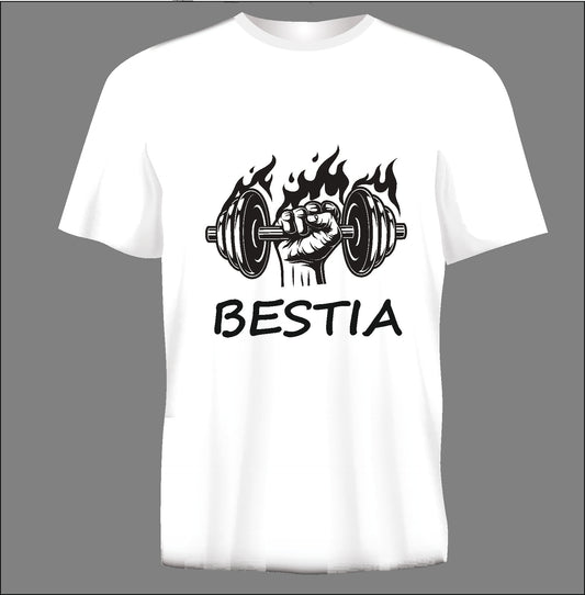 Short sleeve t-shirt  BESTIA white TS82