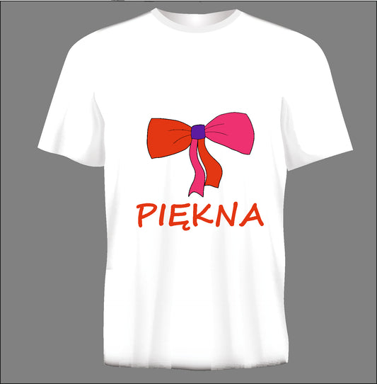 Short sleeve t-shirt  PIĘKNA white TS86