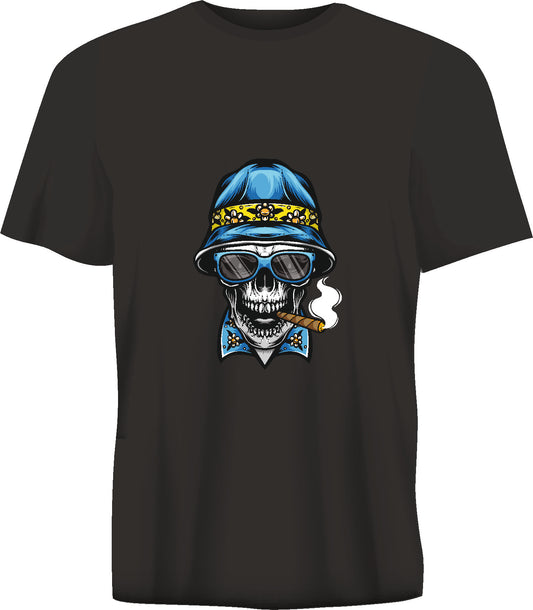 Short sleeve t-shirt SMOKING SKULL black TS89