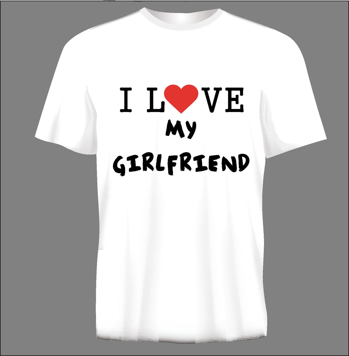 Short sleeve t-shirt  I LOVE MY GIRLFRIEND white TS9