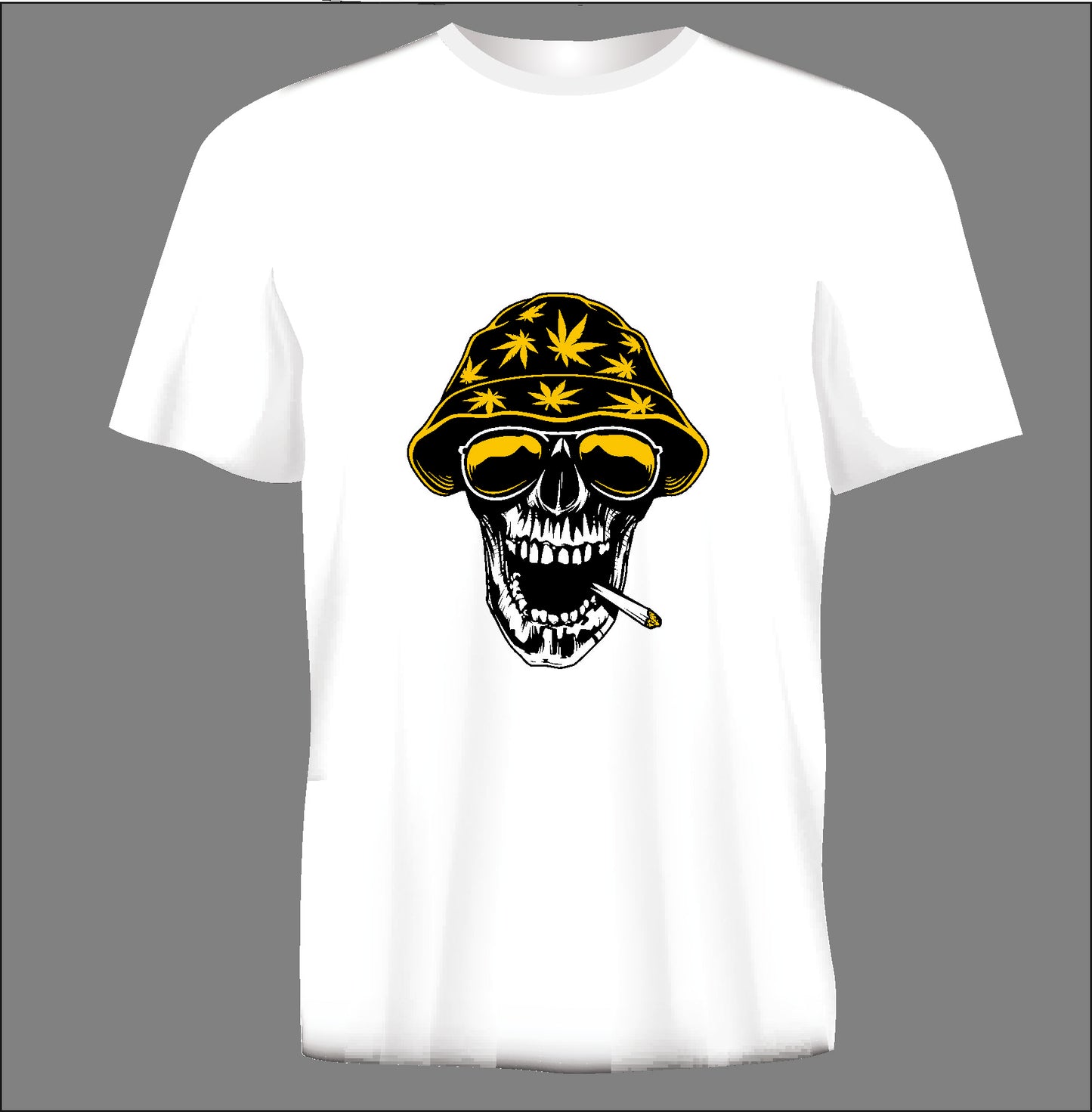 Short sleeve t-shirt  SMOKING SKULL white TS90