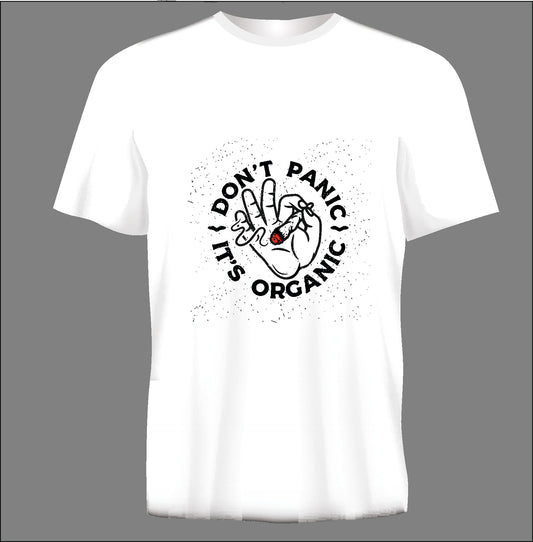 Short sleeve t-shirt  DON'T PANIC IT'S ORGANIC white TS91