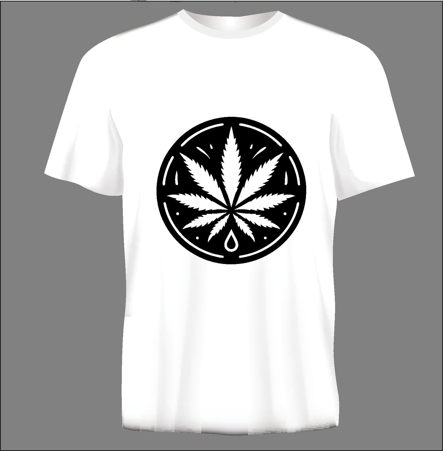 Short sleeve t-shirt  MARIJUANA LEAF white TS96