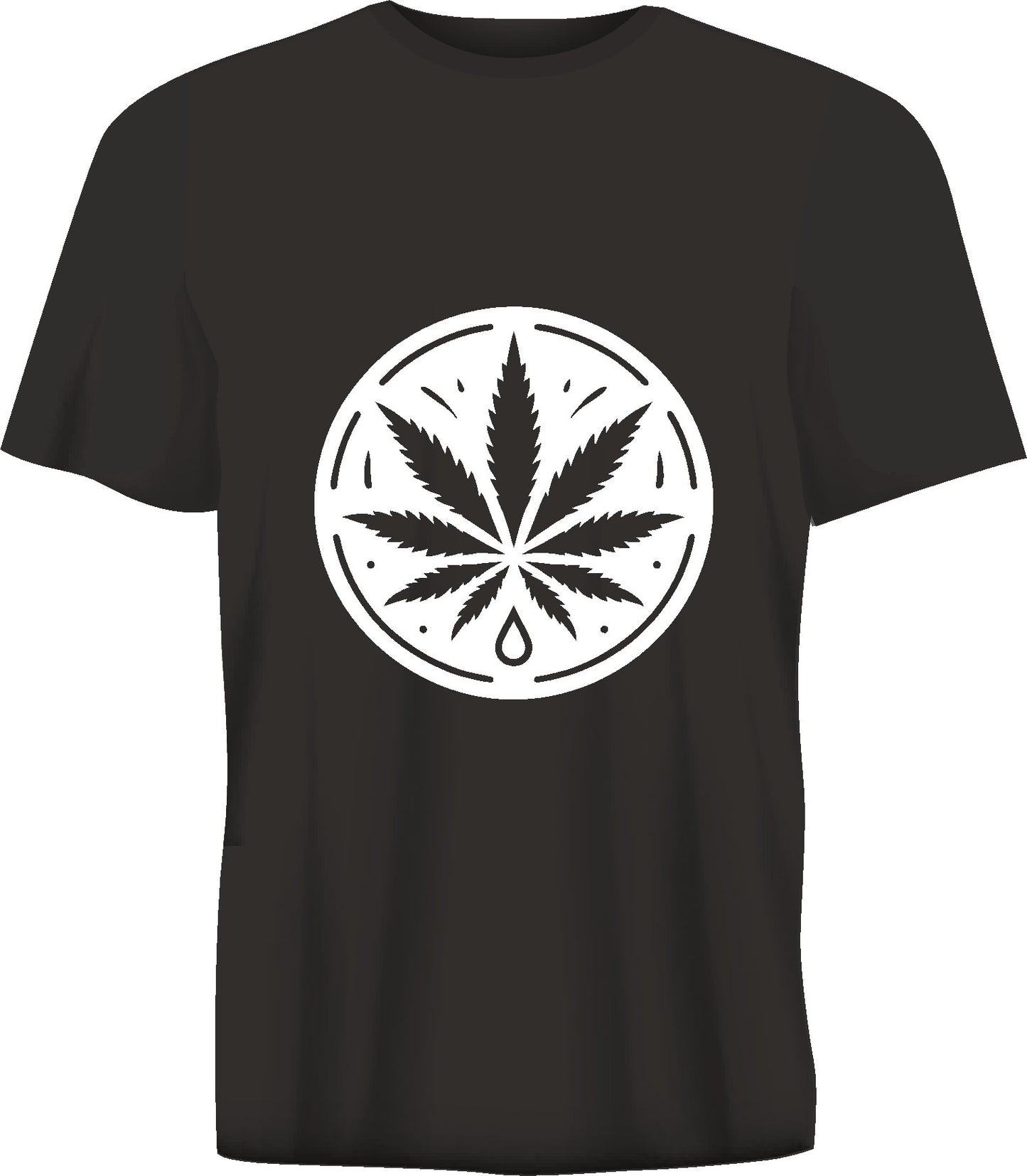 Short sleeve t-shirt MARIJUANA LEAF black TS97