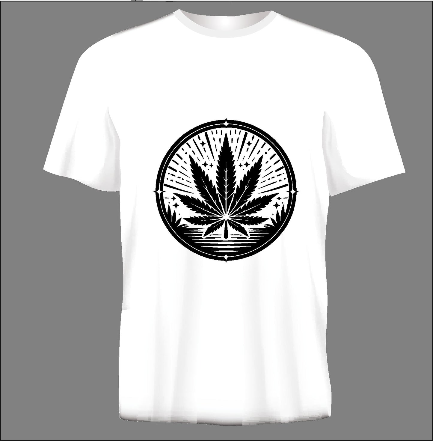 Short sleeve t-shirt  MARIJUANA LEAF white TS98