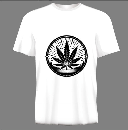 Short sleeve t-shirt  MARIJUANA LEAF white TS98