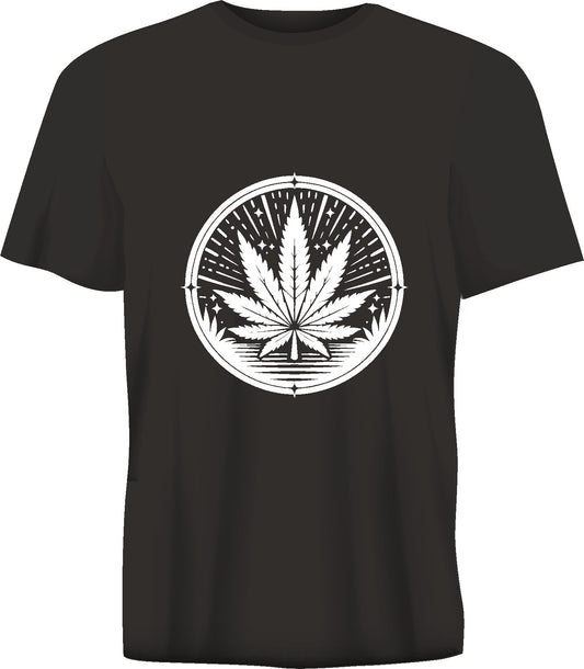 Short sleeve t-shirt MARIJUANA LEAF black TS99